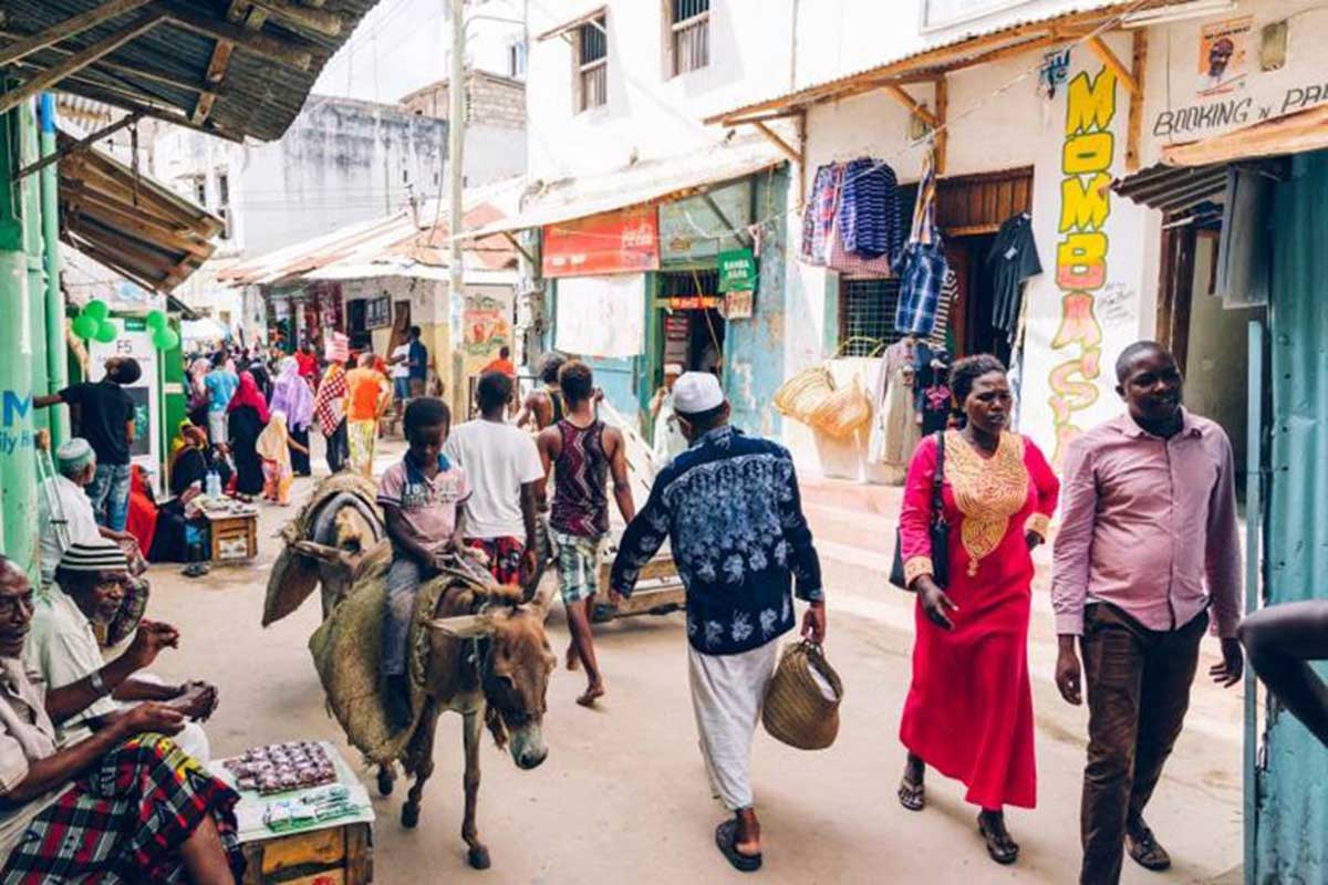 Africa culture in busy street