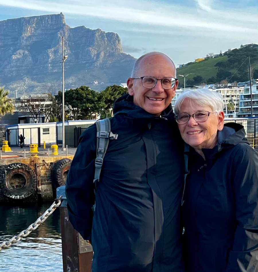 Aged couple at sea side